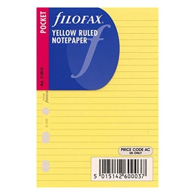 Image of Filofax Pocket Ruled Notepaper Yellow