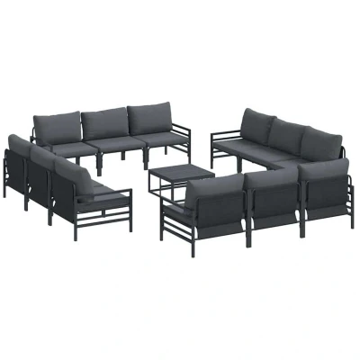 Image of Vidaxl Garden Sofa Set 13 pcs Anthracite Steel