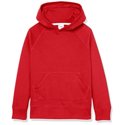 Image of Amazon Essentials Girls&#039; Pullover Hoodie Sweatshirt, Red, 6 7 Years