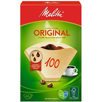 Image of Melitta 4006508126033 100/40 Paper Filters, Natural Brown, Stainless Steel