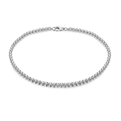 Image of Tuscany Silver Women&#039;s Sterling 2 mm Round Cubic Zirconia Tennis Bracelet of Length 19 cm/7.5 Inch