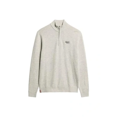 Image of Superdry Essential Embroidered Jumper, Men&#039;s, Size: 14, Athletic grey marl