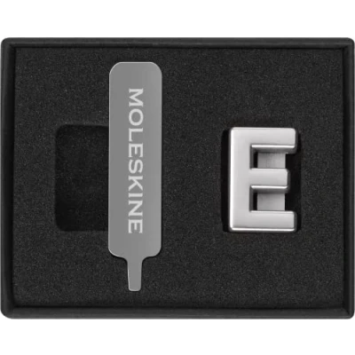 Image of Moleskine Pin for Notebook or Planner Letter E, Pin, Customize The Elastic Closure, Special Customized Gift, Color Silver