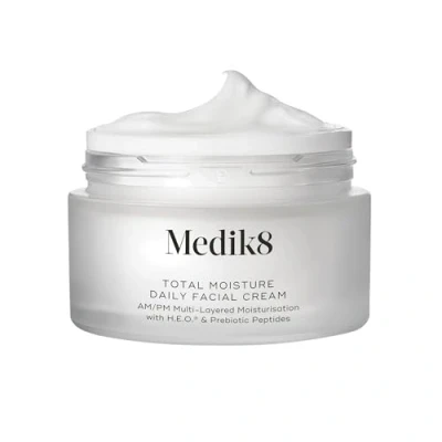 Image of Medik8 Total Moisture Daily Facial Cream Hyaluronic Acid Moisturiser, Day &amp; Night Face Cream, Clinically Proven Instant, Deep Lasting Moisturisation, Fragrance Free For All Skin Types 50 ml