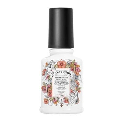 Image of Pourri Bathroom Air Freshener Spray Before You Go Poo Toilet Tropical Hibiscus Deodorizer Traps Odors Under the Water&#039;s Surface Plant Based Essential Oil (59 ml)