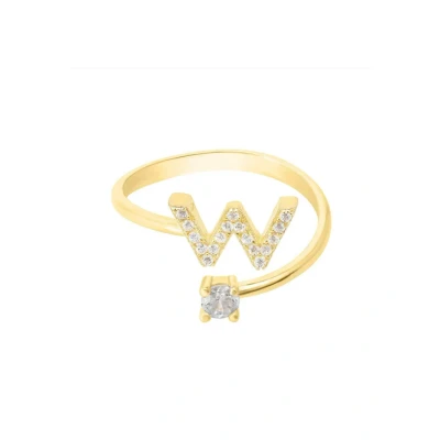 Image of Latelita Womens Initial Ring Gold U Yellow Sterling Silver One Size