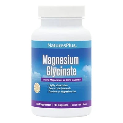 Image of NaturesPlus Magnesium Glycinate Capsules Gentle Supplement for Day and Night, Rest Relaxation Vegan, Gluten Free 90