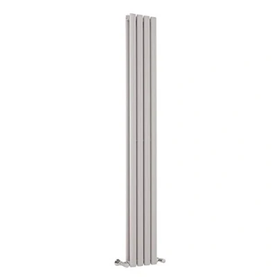 Image of Milano Aruba Light Grey Vertical Double Oval Panel Radiator 1780mm x 236mm