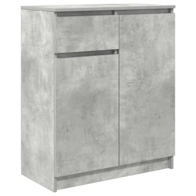 Image of vidaXL Sideboard with Drawer/Doors Concrete Grey Engineered Wood Modern Storage Cabinet for Living Room/Dining Room/Home Office 71x35x84 cm