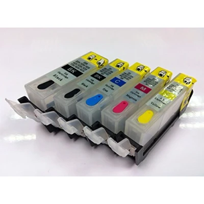 Image of 5 Empty Refillable Katie&#039;s Edible Ink Cartridges Compatible With Canon PGI 550 and CLI 551 For The PIXMA IP7250