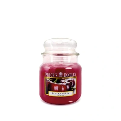 Image of Price&#039;s Black Cherry Medium Jar Candle Sweet, Delicious, Quality Fragrance Long Lasting Scent Up to 90 Hour Burn Time