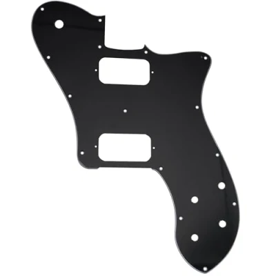 Image of Musiclily Pro 15 Holes Uncovered HH Guitar Pickguard for Mexico Fender 72 Tele Deluxe Style Electric Guitar, 3ply Black