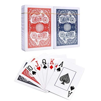 Image of Vinsani Playing Cards, Poker Size Standard Index, 2 Decks of Cards (1 Blue and 1 Red), for Blackjack, Euchre, Canasta, Pinochle Card Game, Casino Grade