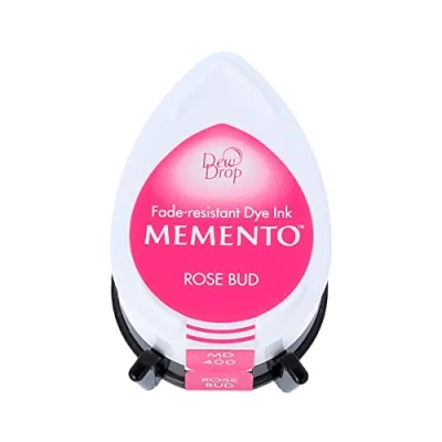 Image of Tsukineko Memento Dew Drop Ink Pads for Stamping Pink, Rose Bud Small Translucent Waterproof, Archival Embossing