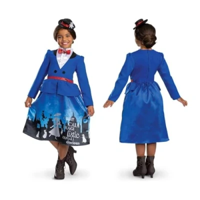 Image of DISGUISE 144679M EU 6 Disney MARY POPPINS COAT CH XS 3T 4T Fancy Dress Costume, Girls, Pink and Gold Tones