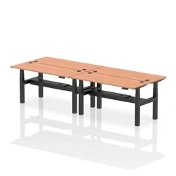 Image of Air B2B 1600x600mm Height Adjustable 4P Bench Desk CP Beech/Black