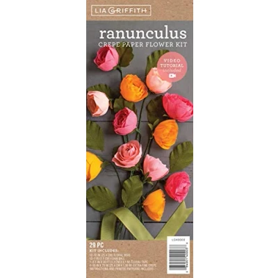 Image of Creativity Street LIA Flower Crepe KIT Ranunculus, Paper, Assorted Colors, One Size