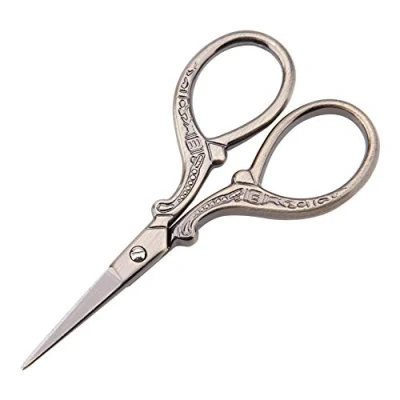 Image of Embroidery Scissors Cross Stitch Antique Sewing Stainless Steel Household Needlework Shears for DIY Craft Needle Work Art (Bronze)