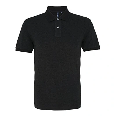 Image of Asquith &amp; Fox Men&#039;s Polo Shirt, Black (Black Heather 000), XXX Large (Size:3XL)