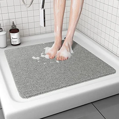 Image of Bingobang Bath Mats Non Slip,Shower Mat Rubber 60x60cm,Extra Soft Anti Mould, Machine Washable,For Bathroom Floor,Bathtub(Grey)