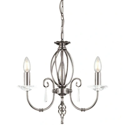 Image of Aegean Chandelier 3 Light Polished Nickel Finish, E14