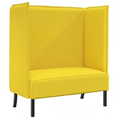 Image of vidaXL Highback Sofa Light Yellow 109x56x121 cm Fabric