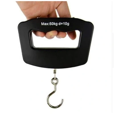Image of Luggage scale portable digital weight for travel suitcase handheld hanging weigher with hook function 110 lb/ 50kg capacity