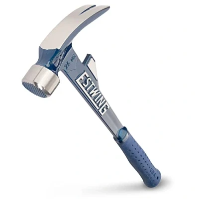 Image of Estwing E6 24TM 24oz 16 inch Milled Face Hammertooth Hammer with Vinyl Shock Reduction Grip, Blue