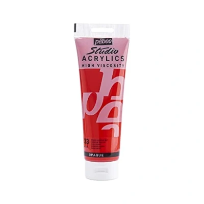 Image of PEBEO 169 033 250 ml Studio Acrylic Paint, Cadmium Red Hue