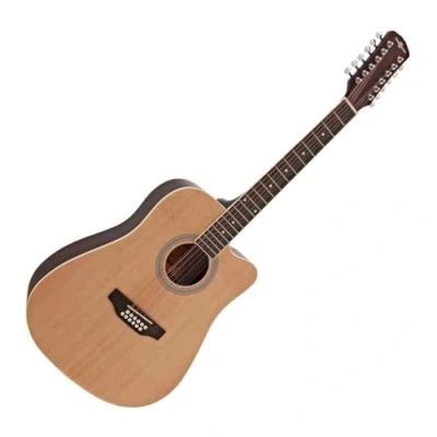 Image of Dreadnought 12 String Acoustic Guitar by Gear4music Natural