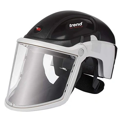 Image of Trend Airshield Pro Max Full Face Air Circulating Respirator Helmet with Head &amp; Eye Impact Protection, AIR/PRO/M