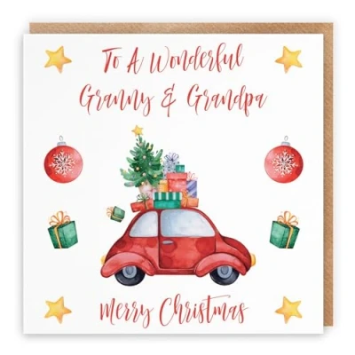 Image of Hunts England Granny And Grandpa Christmas Card To A Wonderful &amp; Merry Holiday Collection