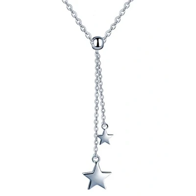 Image of Yumilok Jewelry 925 Sterling Silver Simple Double Star Pendant Y Necklace for Women/Girls