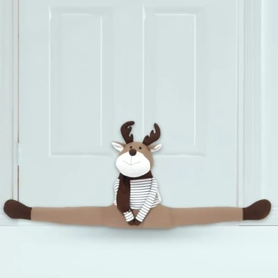 Image of draught excluder for door Stopper 86 cm Long Cotton &amp; Sand Filling Heavy Weight Cushion decorative Velvety Soft Draft Reindeer shield window