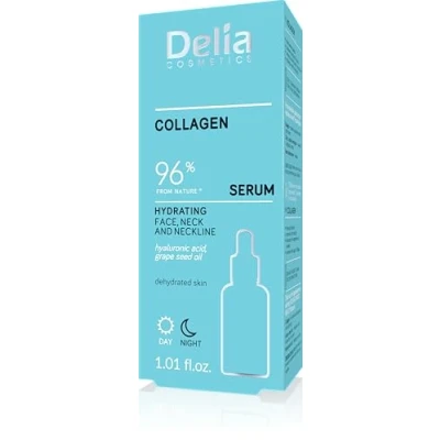 Image of Delia Cosmetics Moisturising Serum Collagen Dry, Dehydrated Skin Reduces Wrinkles. Improves Elasticity Moisturised, Fresh 30ml