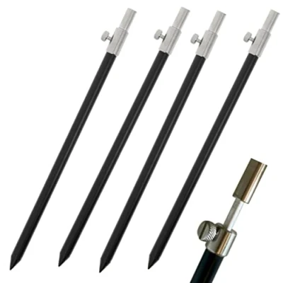 Image of Coarse Carp Fishing Tackle Extendable Bankstick 30 50 Small Black Aluminium NGT (4x Bankstick)