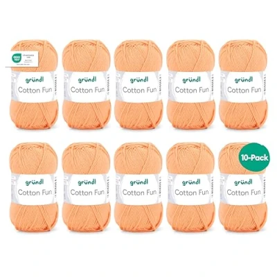 Image of Gründl Cotton Fun Wool Cotton, apricot, 27.00 x 11.00 07.00 cm