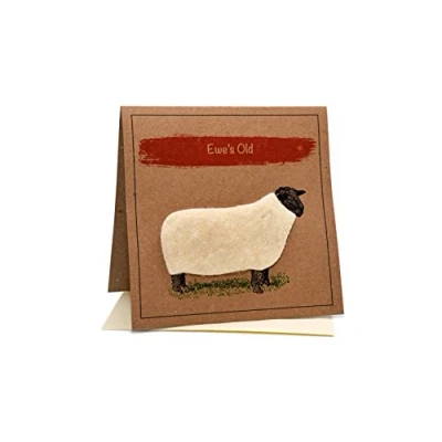 Image of Sheep (EWE&#039;S Old) Greeting Birthday Card (Blank Inside)