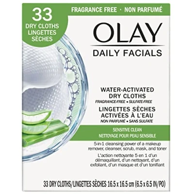 Image of Olay 4 in 1 Sensitive Daily Facial Cloths, 33 ct