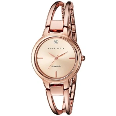 Image of Anne Klein Women&#039;s Genuine Diamond Dial Bangle Watch, AK/2626RGRG