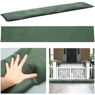 Image of 2PCS Sandless Sand Bags Water Activated Flood Barriers Garage Barrier for Flooding Reusable Absorbent Prevention Basement Home Doors Windows,3FT
