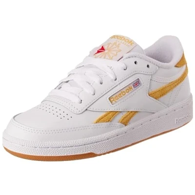 Image of Reebok Women&#039;s Club C Revenge Sneaker, FTWWHT/RETGOL/RBKG06, 3.5 UK