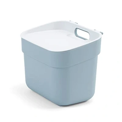 Image of Curver Ready to Collect 100% Recycled 5L Kitchen Accessories Recycling Lift Top Bin Smoked Grey with Light Lid