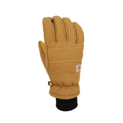 Image of Carhartt Women&#039;s Insulated Duck/Synthetic Leather Knit Cuff Glove, Brown, Medium
