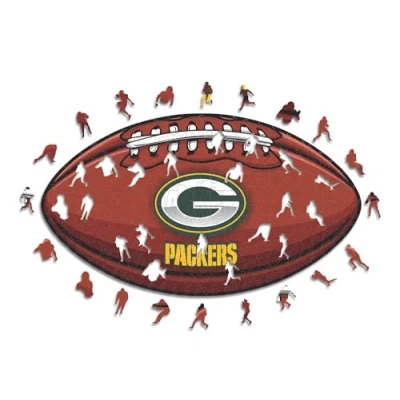 Image of Iconic Puzzles, Green Bay Packers Crest, 100% eco sustainable wooden puzzle with official license , size M, 250 pieces