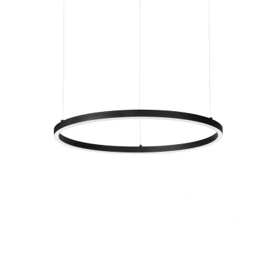 Image of ORACLE Slim 50cm Non Dim 4000K Round Integrated LED Pendant Ceiling Light Black