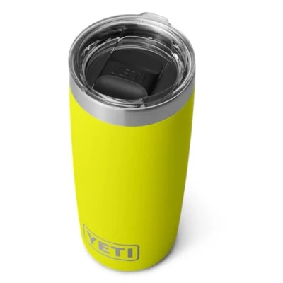 Image of YETI Rambler Tumbler, Vaccum Insulated Stainless Steel Tumbler with Magslider Lid, Firefly Yellow, 10 oz (296 ml)