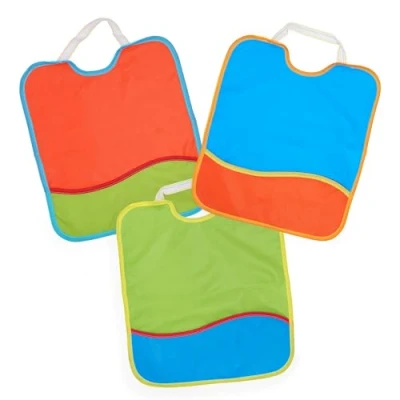 Image of Ti TIN Set of 4 Over The Head Bibs Pullover 28x32 cm Funny Waterproof Baby Feeding and Drooling Toddlers + 12 Months