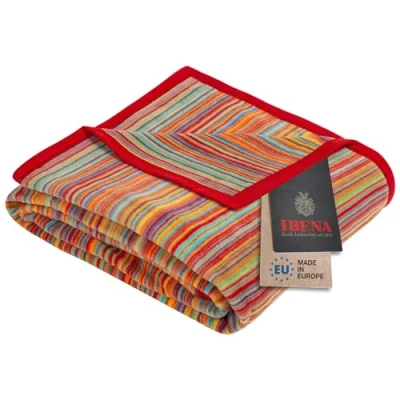 Image of Ibena Cuddly Blanket, Cotton Blend, Colourful, 150 x 200 cm