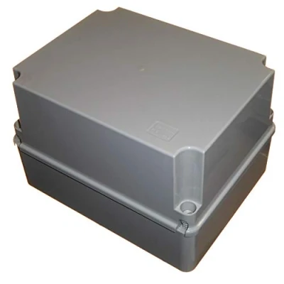 Image of Deep 240mm Waterproof Junction Box with hinged lid Cover Door 240x190x160mm IP56 PVC Plastic Adaptable Enclosure Outdoor Lighting Cable Electrics Connection